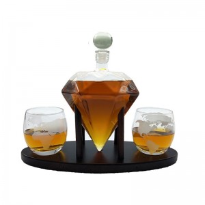 河間華企吹制鉆石醒酒器套裝高檔醒酒器異形玻璃工藝酒瓶包裝