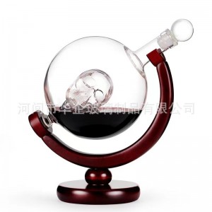 河北華企手工藝吹制地球儀醒酒器紅酒分酒器高檔工藝玻璃容器